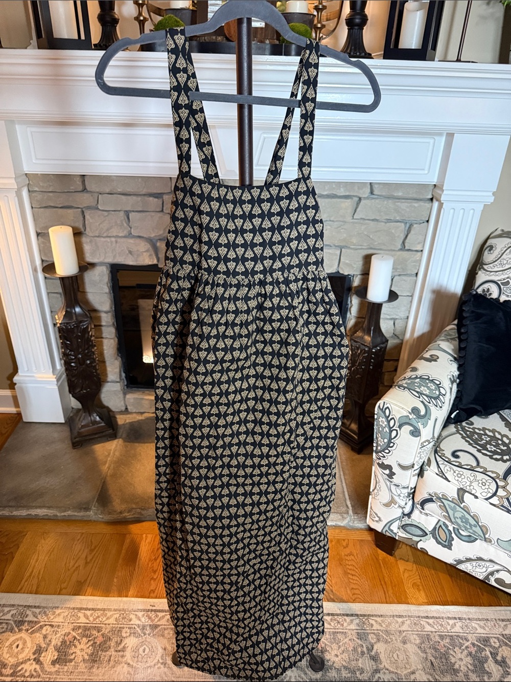Black Printed Sleeveless Maxi Dress